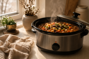 Air fryer beside an open oven illustrating the energy cost difference between the two